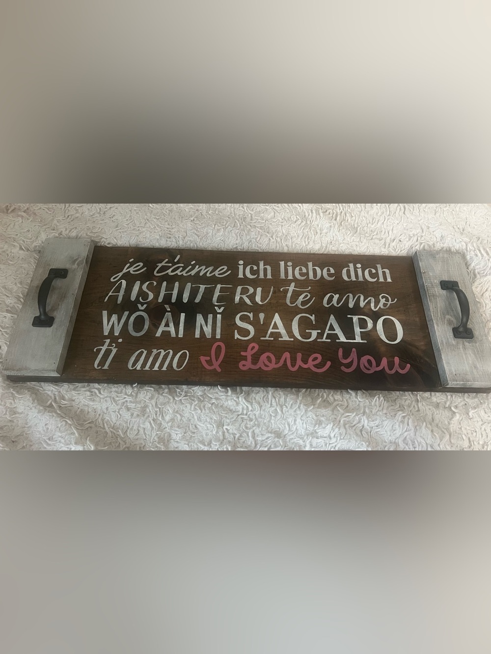 Board & Brush "I Love You" Tray - Wooden Love  Tray